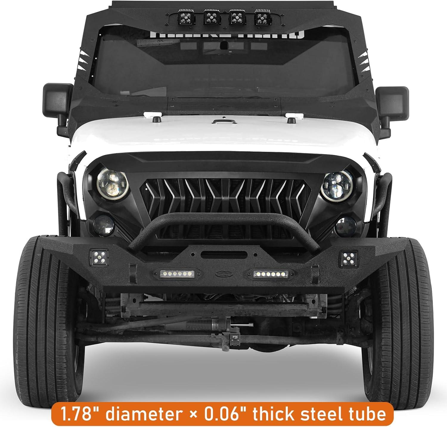 imageHooke Road JK Fender Flare Kit High Clearance Tube Fenders for 20072018 Jeep Wrangler JK JKU 24 Doors 4 PCS Set Front and Rear Wheel Well Liner Trim