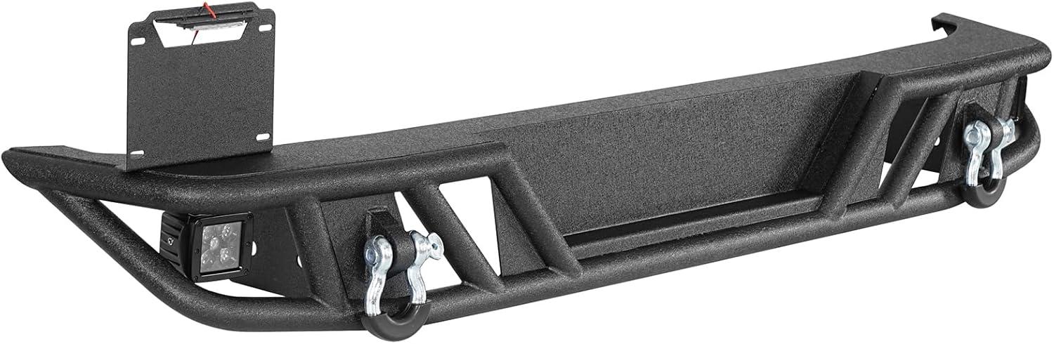 imageHooke Road JK Rear Bumper for 20072018 Jeep Wrangler JK ampamp Unlimited 2 or 4 Doors Tubular Offroad Back Bumper with Drings Hitch Receiver