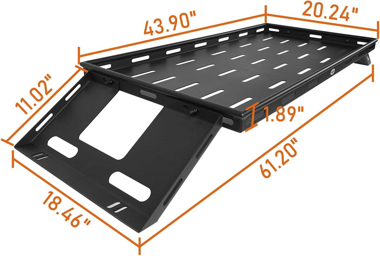 imageHooke Road Rear Trunk Cargo Rack Basket Tray for 20072025 Jeep Wrangler JK JL 4Door Hardtops Sturdy Steel Shelf for Camping Trip Gear