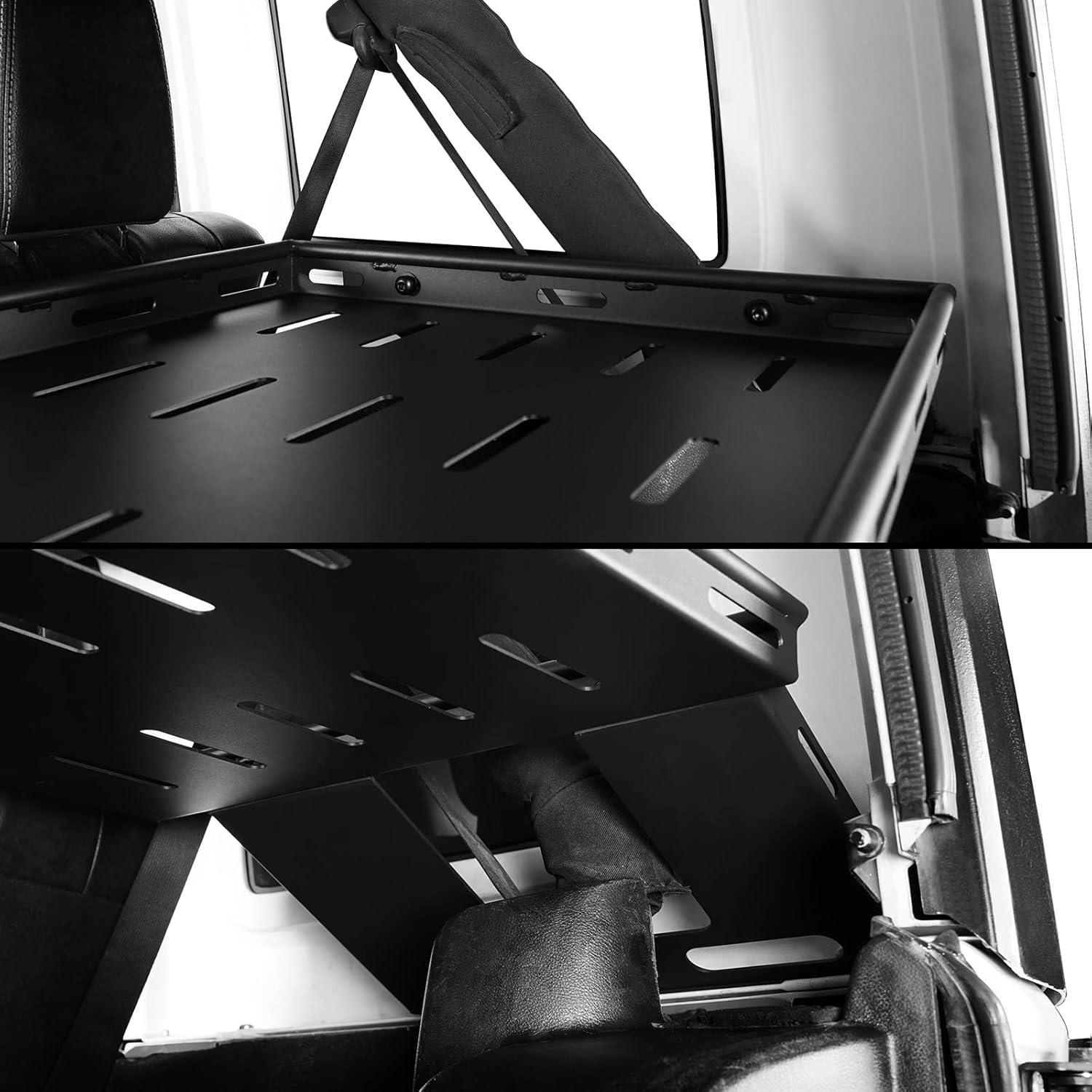 imageHooke Road Rear Trunk Cargo Rack Basket Tray for 20072025 Jeep Wrangler JK JL 4Door Hardtops Sturdy Steel Shelf for Camping Trip Gear