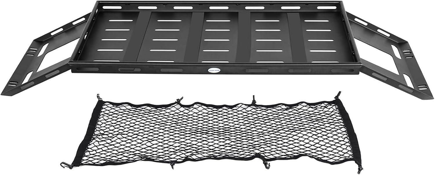 imageHooke Road Rear Trunk Cargo Rack Basket Tray for 20072025 Jeep Wrangler JK JL 4Door Hardtops Sturdy Steel Shelf for Camping Trip Gear