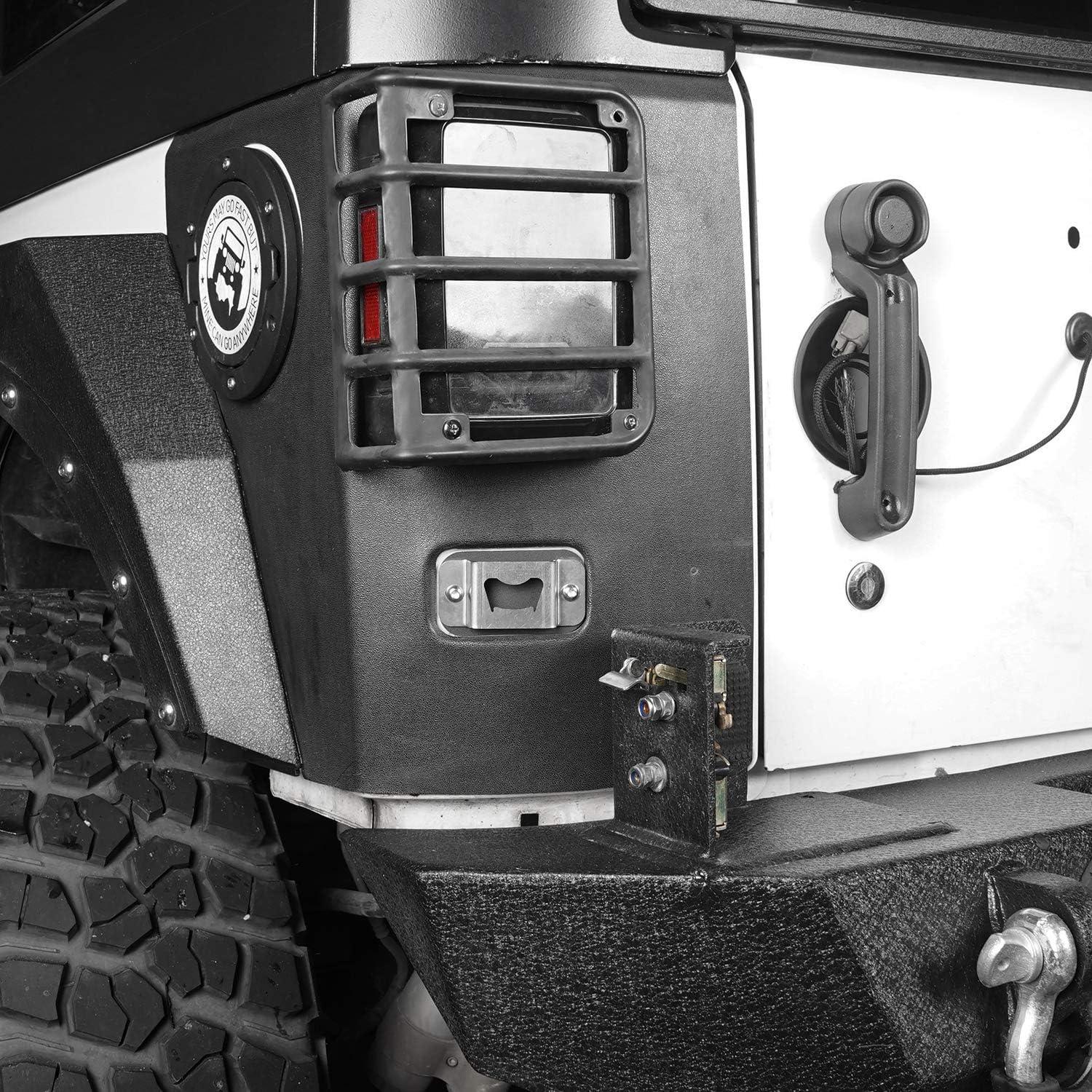 imageHooke Road Wrangler Bottle Opener Rear License Plate Tailgate Accessory for 20072018 Jeep JK Wrangler ampamp Unlimited Sport Sahara Rubicon
