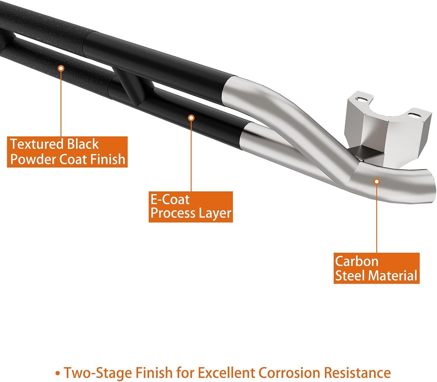 imageHooke Road Wrangler JK Rock Slider Nerf Bars Running Boards for 20072018 Jeep Wrangler JK Unlimited 4 Door Pair