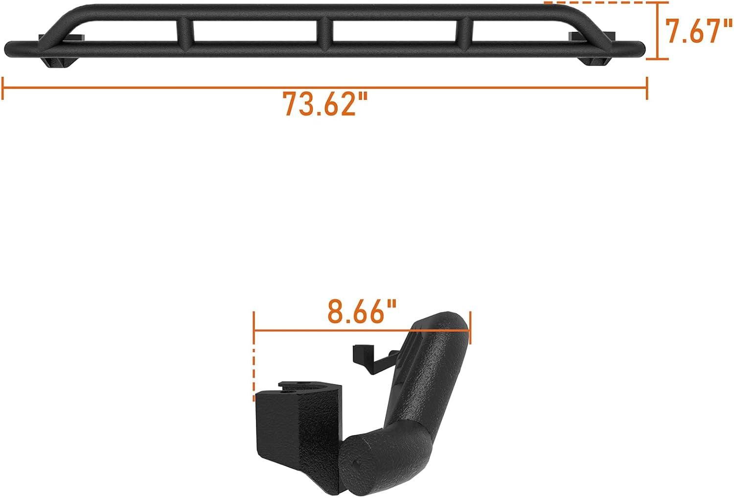 imageHooke Road Wrangler JK Rock Slider Nerf Bars Running Boards for 20072018 Jeep Wrangler JK Unlimited 4 Door Pair