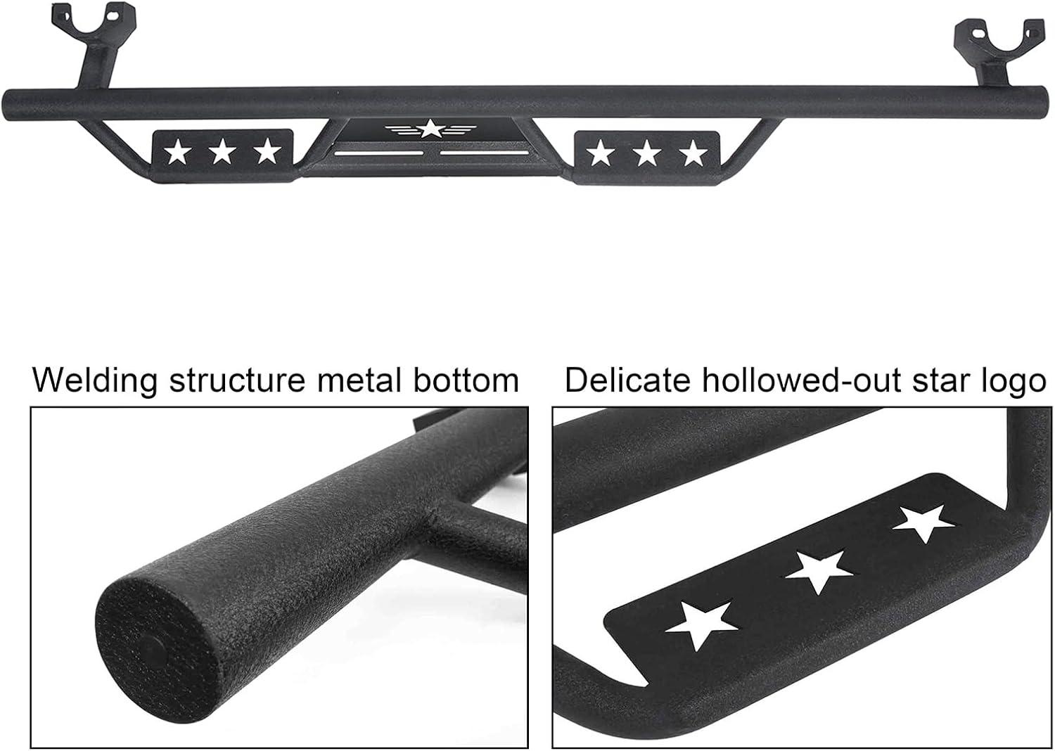 imageHooke Road Wrangler JK Running Boards 4 Door Side Steps Nerf Bars for 20072018 Jeep Wrangler JK Unlimited 4 Doors Only