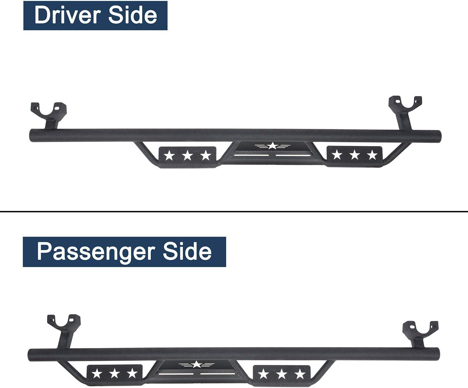 imageHooke Road Wrangler JK Running Boards 4 Door Side Steps Nerf Bars for 20072018 Jeep Wrangler JK Unlimited 4 Doors Only
