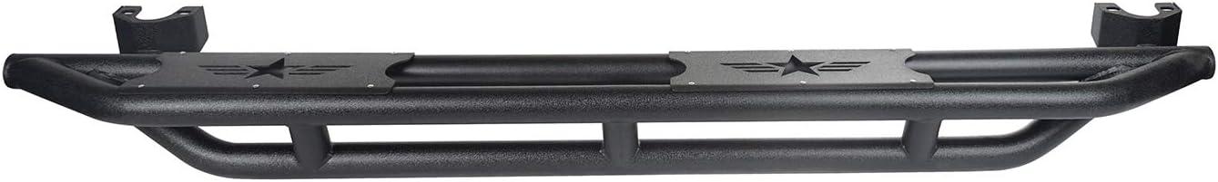 imageHooke Road Wrangler JK Running Boards 4 Door Tube Side Steps Nerf Bar for 20072018 Jeep Wrangler JK Unlimited 4 Doors Only Textured Black Heavy Duty