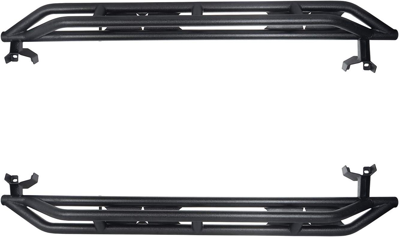 imageHooke Road Wrangler JK Running Boards 4 Door Tube Side Steps Nerf Bar for 20072018 Jeep Wrangler JK Unlimited 4 Doors Only Textured Black Heavy Duty