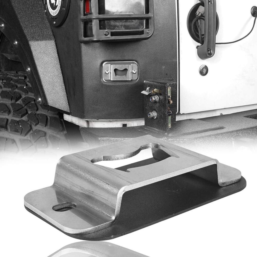 imageHooke Road Wrangler Bottle Opener Rear License Plate Tailgate Accessory for 20072018 Jeep JK Wrangler ampamp Unlimited Sport Sahara Rubicon