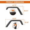 imageHooke Road JK Fender Flare Kit High Clearance Tube Fenders for 20072018 Jeep Wrangler JK JKU 24 Doors 4 PCS Set Front and Rear Wheel Well Liner Trim