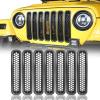 imageHooke Road Black Front Grill Mesh Inserts Clipin Honeycomb Grille Guards for 19972006 Jeep Wrangler TJ ampamp Unlimited Pack of 7