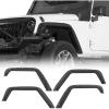 imageHooke Road JK Fender Flare Kit High Clearance Tube Fenders for 20072018 Jeep Wrangler JK JKU 24 Doors 4 PCS Set Front and Rear Wheel Well Liner Trim