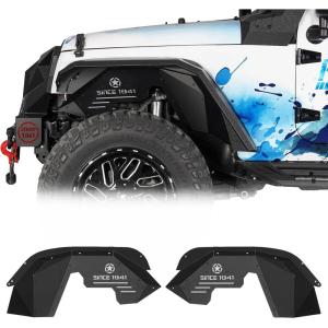 imageHooke Road Aluminum JK Rear Inner Fender Liners Wheel Well Liner for 20072018 Jeep Wrangler JK ampamp Unlimited 24 Doors 2PCS Lightweight Mud Guard CoversStyle 1  for JK Front