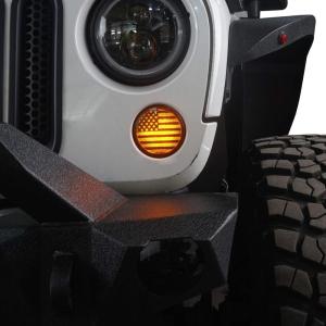 imageHooke Road JK Smoked Turn Signal Light Amber LED Indicator Blinkers Compatible with Jeep JK Wrangler ampamp Unlimited 20072018