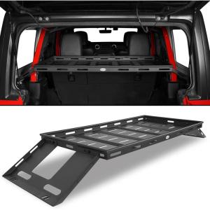 imageHooke Road Rear Trunk Cargo Rack Basket Tray for 20072025 Jeep Wrangler JK JL 4Door Hardtops Sturdy Steel Shelf for Camping Trip Gear