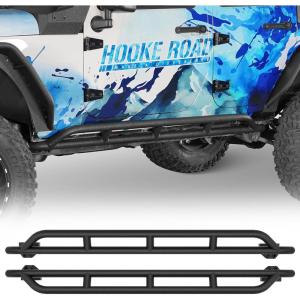 imageHooke Road Wrangler JK Rock Slider Nerf Bars Running Boards for 20072018 Jeep Wrangler JK Unlimited 4 Door Pair