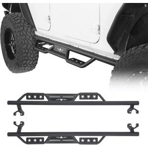 imageHooke Road Wrangler JK Running Boards 4 Door Side Steps Nerf Bars for 20072018 Jeep Wrangler JK Unlimited 4 Doors Only
