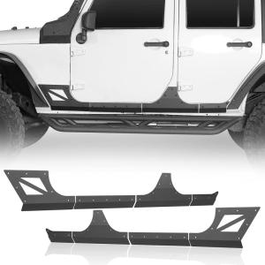 imageHooke Road Door Armor Cladding Skid Plate Slider Rocker Guards Compatible with Jeep Wrangler JK Unlimited 20072018 4 Doors