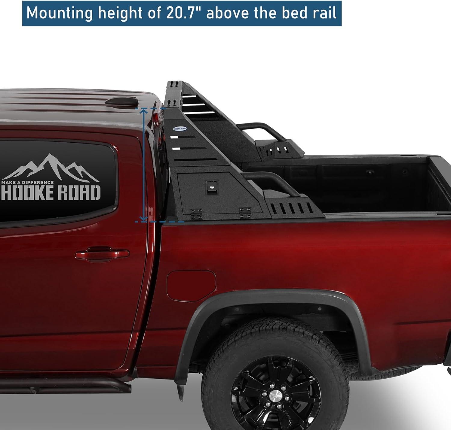 imageHooke Road MidSize Truck Sport Roll Bar Adjustable Chase Rack Universal for Toyota Tacoma Chevrolet Colorado Ford Ranger GMC Canyon