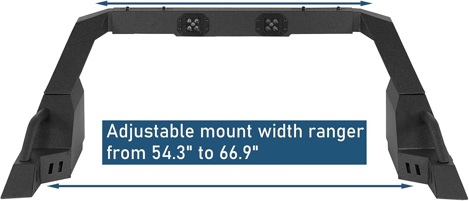 imageHooke Road MidSize Truck Sport Roll Bar Adjustable Chase Rack Universal for Toyota Tacoma Chevrolet Colorado Ford Ranger GMC Canyon