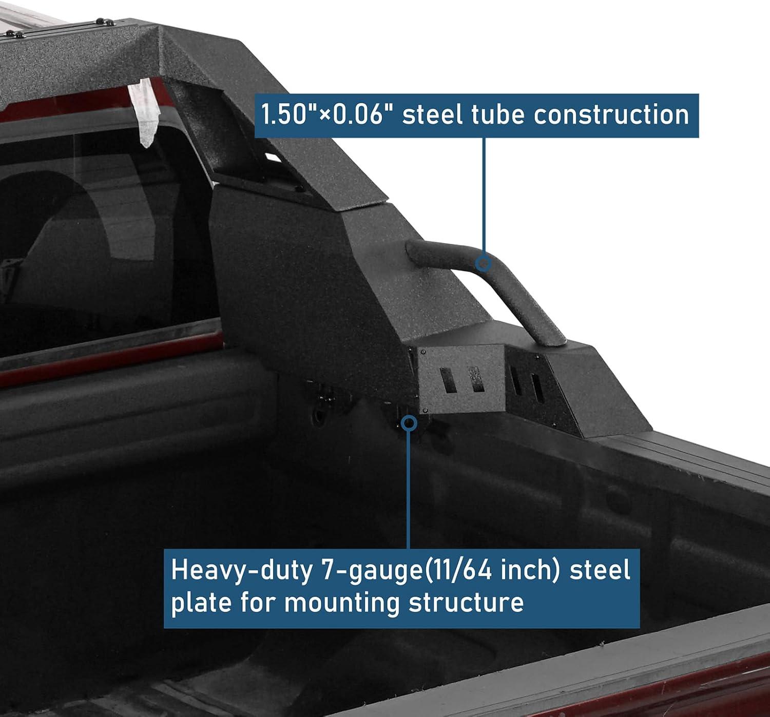 imageHooke Road MidSize Truck Sport Roll Bar Adjustable Chase Rack Universal for Toyota Tacoma Chevrolet Colorado Ford Ranger GMC Canyon