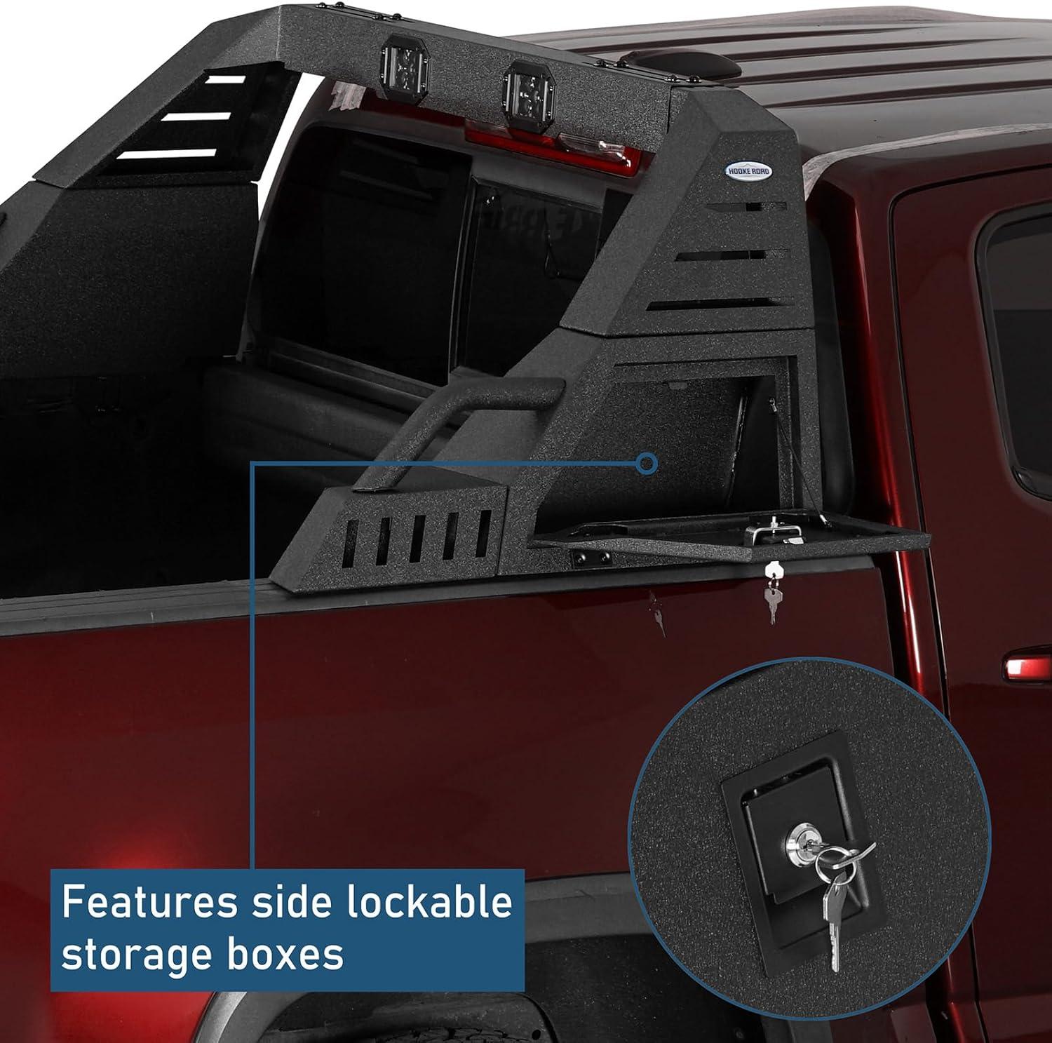 imageHooke Road MidSize Truck Sport Roll Bar Adjustable Chase Rack Universal for Toyota Tacoma Chevrolet Colorado Ford Ranger GMC Canyon