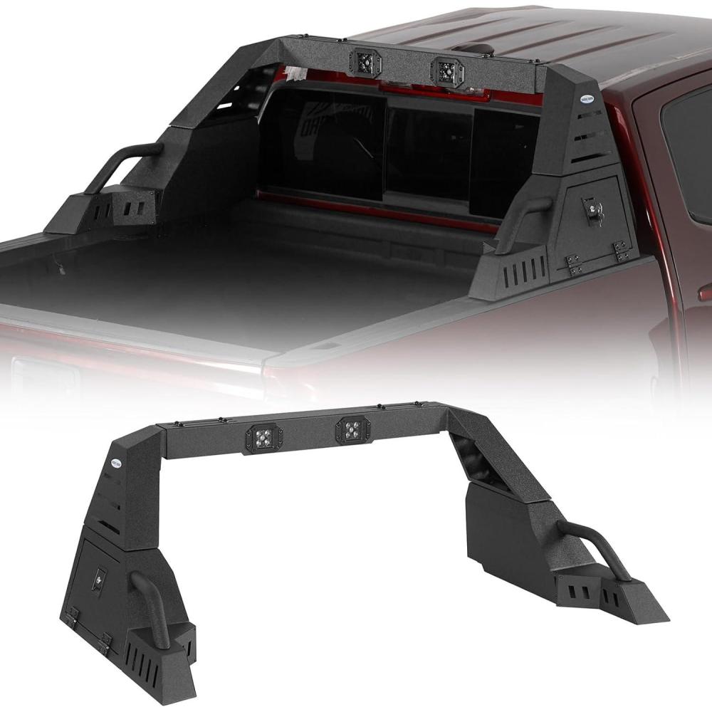 imageHooke Road MidSize Truck Sport Roll Bar Adjustable Chase Rack Universal for Toyota Tacoma Chevrolet Colorado Ford Ranger GMC Canyon