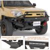 imageHooke Road 4th Gen 4Runner Front Bumper wBull Bar for 20032009 Toyota 4Runner Offroad Bumper with Winch Plate Includes Dring Mounts amp 4 LED Lights Black Steel