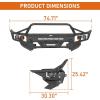 imageHooke Road 4th Gen 4Runner Front Bumper wBull Bar for 20032009 Toyota 4Runner Offroad Bumper with Winch Plate Includes Dring Mounts amp 4 LED Lights Black Steel