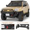 imageHooke Road 4th Gen 4Runner Front Bumper wBull Bar for 20032009 Toyota 4Runner Offroad Bumper with Winch Plate Includes Dring Mounts amp 4 LED Lights Black Steel