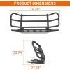 imageHooke Road Cayenne 955 Front Bumper Brush Grille Guard for 20032010 Porsche Cayenne 955 957 Steel Bumper with Push Bull Bar Skid Plate DRing Mounts