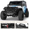 imageHooke Road JL Gladiator Stubby Front Bumper wStinger Bull Bar for 20182026 Jeep Wrangler JL amp Gladiator JT 24 Doors Heavy Duty Steel Bumper with LED Lights amp Winch Plate