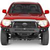 imageHooke Road Tacoma Front Bumper  Rear Bumper Kit Compatible with 20052011 Toyota Tacoma 2nd Gen Offroad Steel Replacement Bumper with Winch Plate LED Lights amp Skid Plate