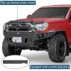 imageHooke Road Tacoma Front Bumper Bull Bar for Toyota Tacoma 2nd Gen 2012 2013 2014 2015 FullWidth Steel OffRoad Bumper with 12000lb Winch Plate 4 LED Lights amp Skid Plate