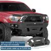 imageHooke Road Tacoma Front Bumper Bull Bar for Toyota Tacoma 2nd Gen 2012 2013 2014 2015 FullWidth Steel OffRoad Bumper with 12000lb Winch Plate 4 LED Lights amp Skid Plate
