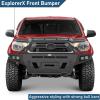 imageHooke Road Tacoma Front Bumper Bull Bar for Toyota Tacoma 2nd Gen 2012 2013 2014 2015 FullWidth Steel OffRoad Bumper with 12000lb Winch Plate 4 LED Lights amp Skid Plate