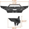 imageHooke Road Tacoma Front Bumper Compatible with 20052011 Toyota Tacoma 2nd Gen Pickup Truck Full Width Steel Offroad Bumper wWinch Plate Skid Plate amp Drings