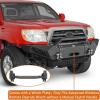 imageHooke Road Tacoma Front Bumper Compatible with 20052011 Toyota Tacoma 2nd Gen Pickup Truck Full Width Steel Offroad Bumper wWinch Plate Skid Plate amp Drings