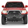 imageHooke Road Tacoma Front Bumper Compatible with 20052011 Toyota Tacoma 2nd Gen Pickup Truck Full Width Steel Offroad Bumper wWinch Plate Skid Plate amp Drings