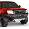 imageHooke Road Tacoma Front and Rear Bumper Set for 20052011 Toyota Tacoma 2nd Gen Pickup Solid Steel Offroad Bumpers with Skid Plate LED Lights Dring Mounts