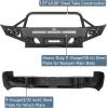 imageHooke Road Tacoma Front and Rear Bumper Set for 20052011 Toyota Tacoma 2nd Gen Pickup Truck Rock Crawler Offroad Bumpers with Winch Plate Skid Plate Recovery Mounts amp LED Lights