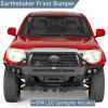 imageHooke Road Tacoma Front and Rear Bumper Set for 20052011 Toyota Tacoma 2nd Gen Pickup Truck Rock Crawler Offroad Bumpers with Winch Plate Skid Plate Recovery Mounts amp LED Lights