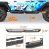 imageHooke Road Wrangler JL Side Step Nerf Bars 2Stair Running Boards for 20182026 Jeep Wrangler JL 4 Doors Only 73 Drop Down Steps Body Armor Guard Rock Slider Rails