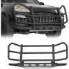 imageHooke Road Cayenne 955 Front Bumper Brush Grille Guard for 20032010 Porsche Cayenne 955 957 Steel Bumper with Push Bull Bar Skid Plate DRing Mounts
