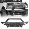 imageHooke Road Discovery Front Bumper for Ford Bronco 20212026 24 Doors Exclude Bronco Sport amp Raptor Offroad Bumper with Winch Plate Drings Bull Bar
