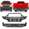 imageHooke Road Tacoma Front Bumper  Rear Bumper Kit Compatible with 20052011 Toyota Tacoma 2nd Gen Offroad Steel Replacement Bumper with Winch Plate LED Lights amp Skid Plate