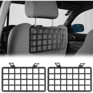 imageHooke Road 2PCS Tacoma MOLLE Panel Seat Headrest Storage Metal Shelf for Toyota Tacoma 20052023 2nd amp 3rd Gen Pickup Truck Black Steel