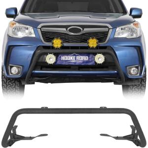 imageHooke Road Forester Rally Light Bar Front Bumper Guard for Subaru Forester 2014 2015 2016 2017 2018 4 Light Tabs Nugde Bull Bar  No Drill Installation