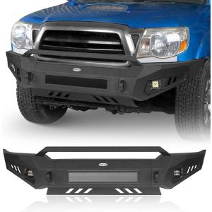imageHooke Road Tacoma Front Bumper for 20052011 Toyota Tacoma 2nd Gen Truck Offroad Full Width Steel Bumper wRemovable Skid Plate amp DRing Mounts