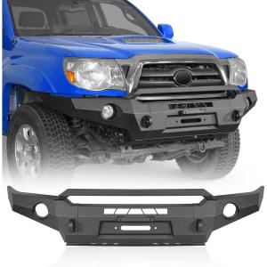 imageHooke Road Tacoma Front Winch Bumper Full Width Offroad Bumper for Toyota Tacoma 2005 2006 2007 2008 2009 2010 2011 Pickup Trucks wSkid Plate amp License Plate Mount